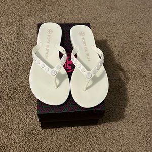 Tory Burch like new studded jelly flip flops